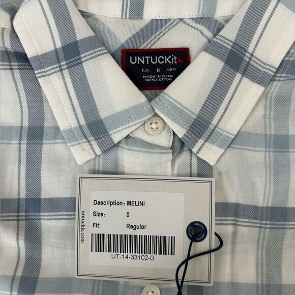 Women’s UNTUCKit Plaid Button-Up Shirt Size 0 Style Melini - Picture 3 of 4